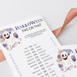 Spooky Halloween Party Game This or That Printable