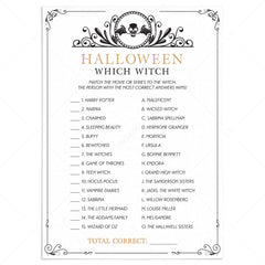 Which Witch Halloween Party Game Printable by LittleSizzle