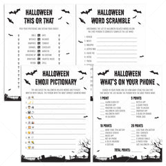 Adult Halloween Party Games Pack Black & White Instant Download by LittleSizzle