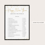 Happy New Year Around The World Game with Answers Printable