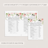 Floral Birthday Game For Brunch Printable