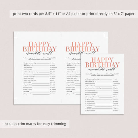 Teenage Girl Birthday Party Games Bundle Printable | Rose Gold ...
