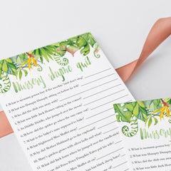 Green leaf watercolor baby party games by LittleSizzle