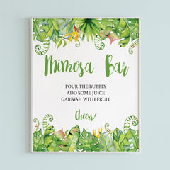 Hawaii themed shower decor printable mimosa bar by LittleSizzle