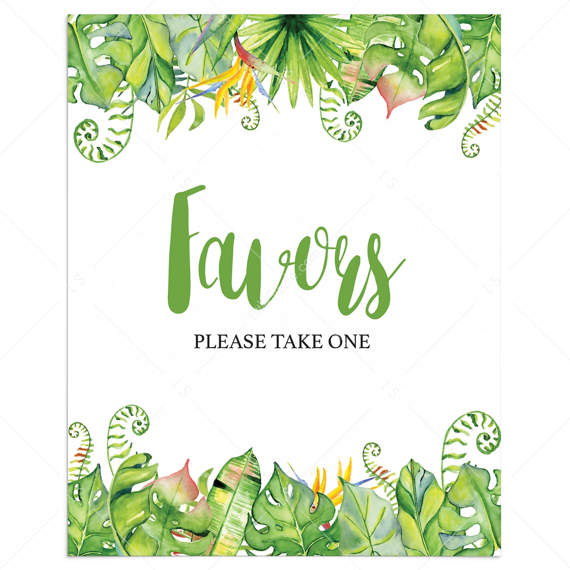 Luau party favors sign download by LittleSizzle