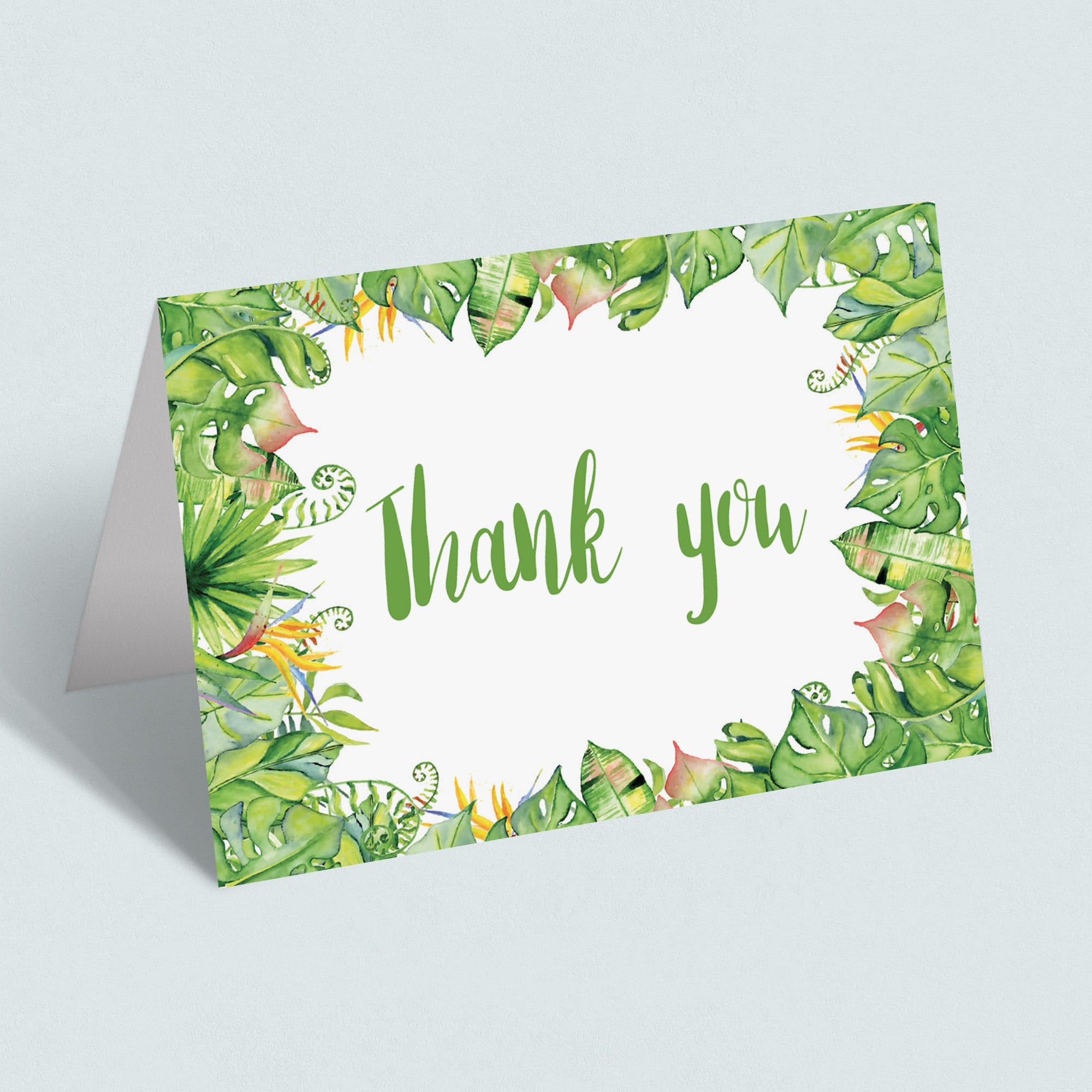 Instant download thank you card for green party by LittleSizzle