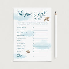 Printable blue baby party games download by LittleSizzle