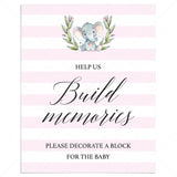 Please sign a block for girl baby shower printable game by LittleSizzle