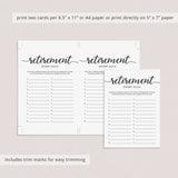 Minimal Calligraphy Retirement Party Game Hobby Race Printable