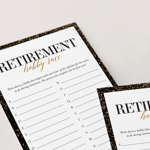 Retirement Party Game Hobby A-Z Printable | Funny Retiree Party Ideas ...