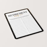 Retirement Party Game Hobby A-Z Printable