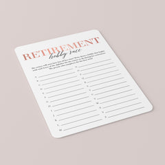 Retirement Hobby Race Game for Her Printable