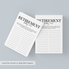 Retirement Party Games for Him Printable