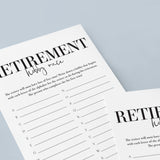 Retirement Party Game Hobby Race Printable