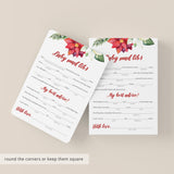 Holiday Baby Shower Fill In The Blanks Advice Cards