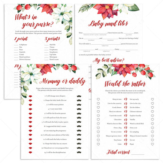 4 Holiday Baby Shower Games Printable by LittleSizzle