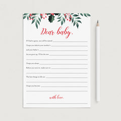 8 Winter Holly Baby Shower Games Printable