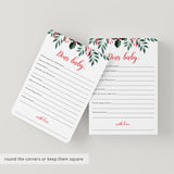Holiday Theme Baby Shower Wishes Cards Printable