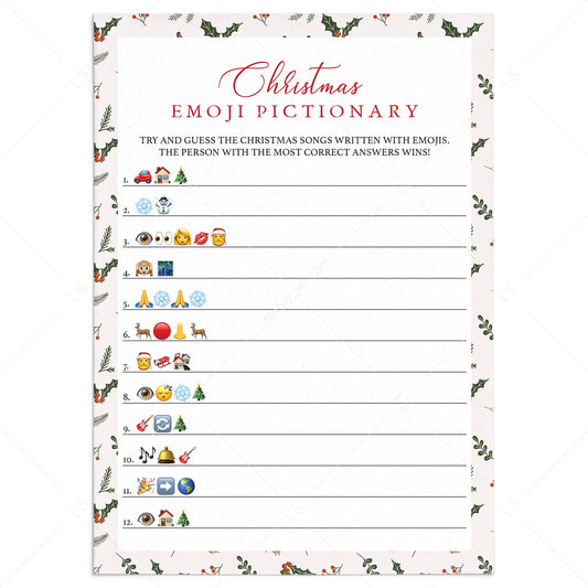 Christmas Emoji Game Digital Files by LittleSizzle