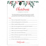Holiday Family Feud Game Printable by LittleSizzle