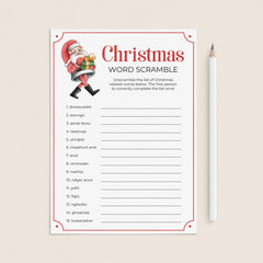 Scrambled Words Christmas Party Game Printable by LittleSizzle