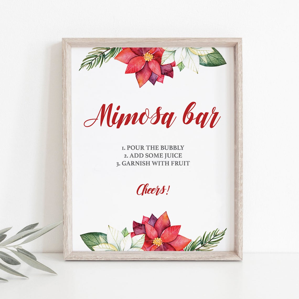 Christmas Mimosa Bar Sign Printable by LittleSizzle