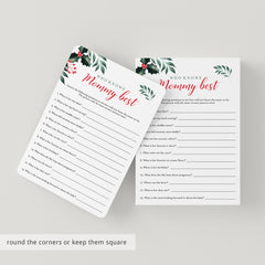 8 Winter Holly Baby Shower Games Printable