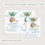 Baby shower evite download up and away by LittleSizzle