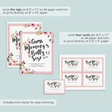 Watercolor flowers baby shower belly size game by LittleSizzle