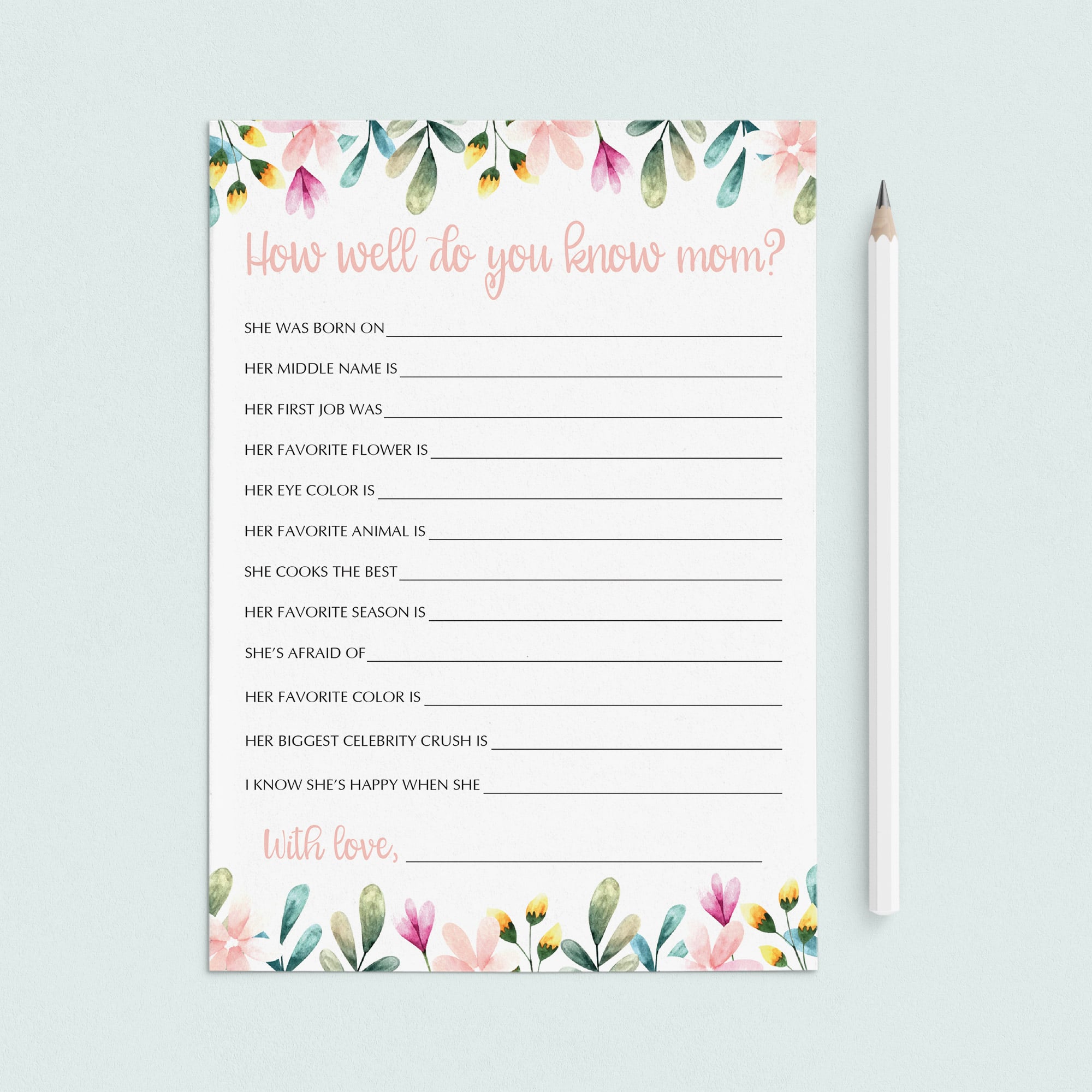 Who Knows Mom Best Mother's Day Activity Printable & Virtual by LittleSizzle