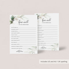 Who Knows Mom Best Mother's Day Game Printable