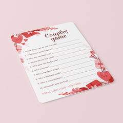 Couples Game Questions for Parties Printable