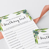 How Well You Know The Birthday Girl Printable