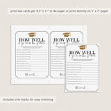 2024 How Well Do You Know the Graduate Printable Game Cards