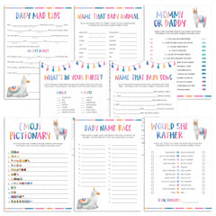Llama Mama Baby Shower Games Bundle with 8 Games by LittleSizzle
