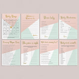 Pink and gold printable baby shower games by LittleSizzle