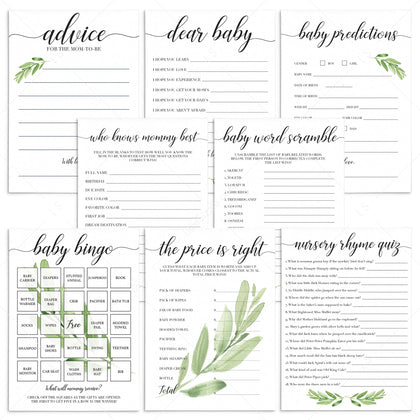Printable Baby Shower Games Templates | LittleSizzle