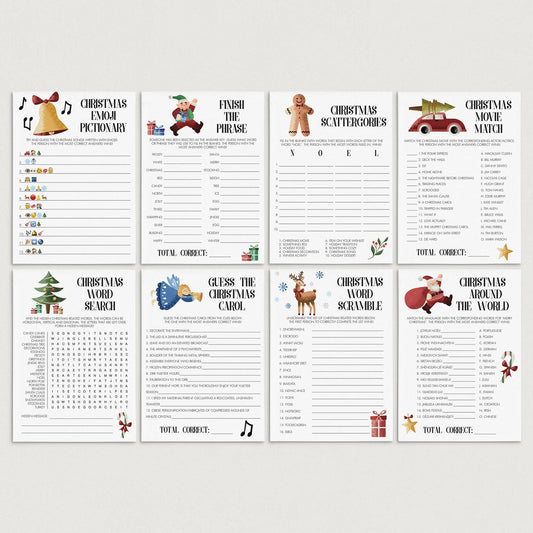 Printable Holiday Games Bundle Instant Download by LittleSizzle