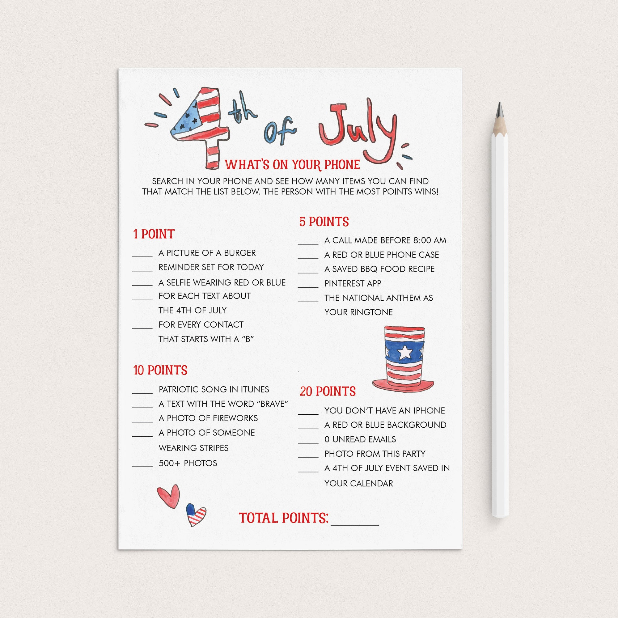Fun Fourth of July BBQ Game Printable by LittleSizzle