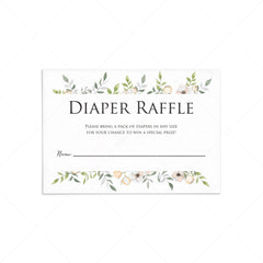 Printable diaper raffle ticket for girl baby shower by LittleSizzle