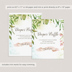 Diaper raffle template for baby shower party by LittleSizzle