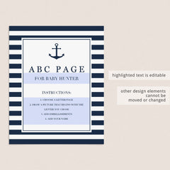 ABC Page baby shower instructions sign by LittleSizzle