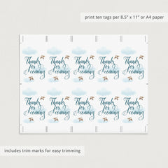 Up and away baby shower favor tag printable by LittleSizzle