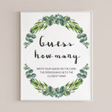 Guess how many game cards for botanical baby shower by LittleSizzle