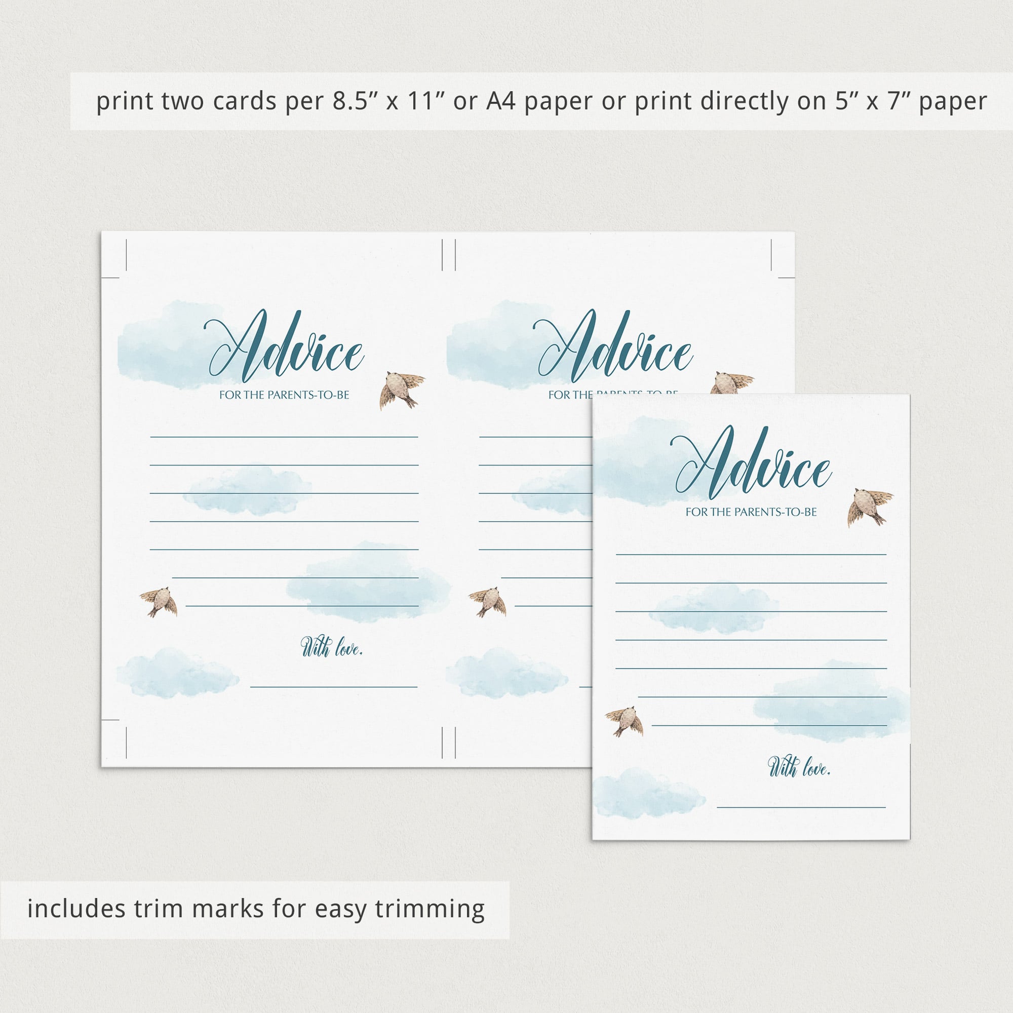 Advice for the parents-to-be baby shower printable neutral by LittleSizzle
