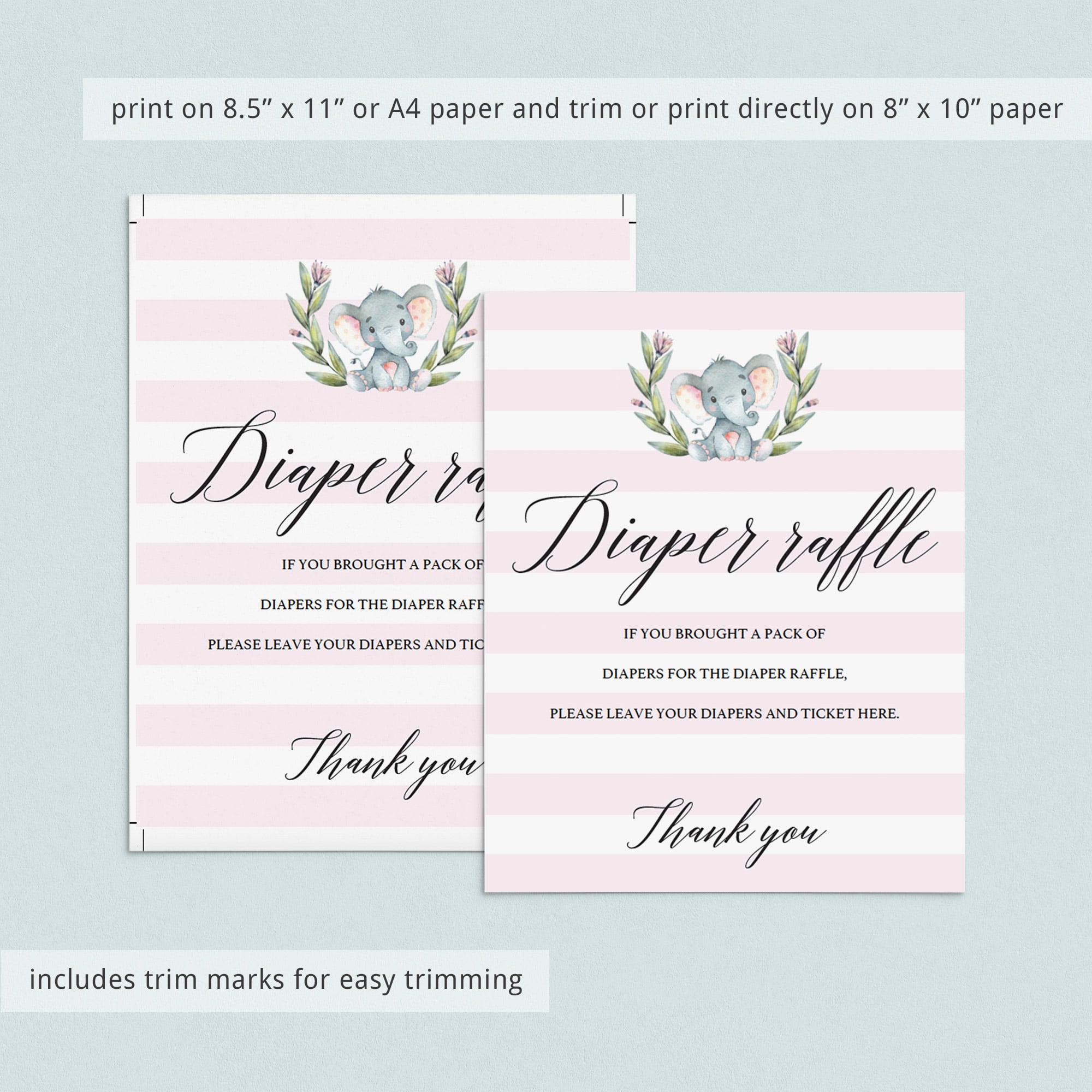 Diaper raffle sign template for girl shower by LittleSizzle