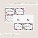 Floral shower thank you cards instant download pdf by LittleSizzle