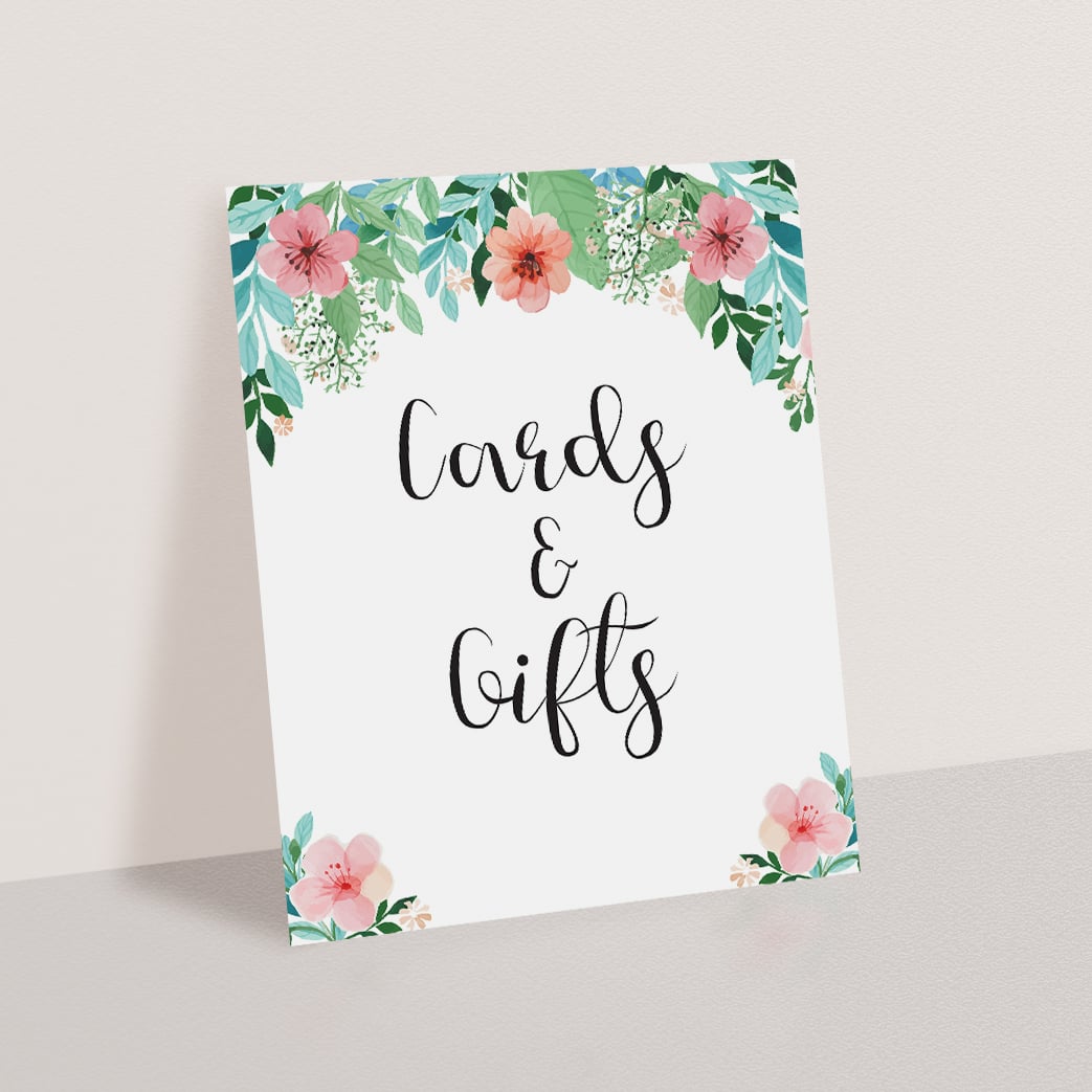 Gifts sign printable for floral themed shower by LittleSizzle