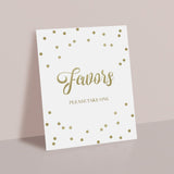 Gold Party Favors Sign Printable