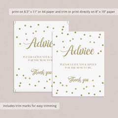 Gold baby sprinkle decor templates by LittleSizzle
